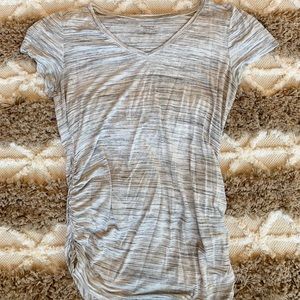 Grey maternity v neck short sleeve